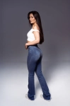 SPODNIE JEANSOWE SLIM FLARE DARK BLUE 