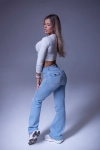 Jeansy Damskie Flare Icon - Ice Blue