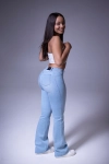 Jeansy Damskie Slim Flare - Ice Blue
